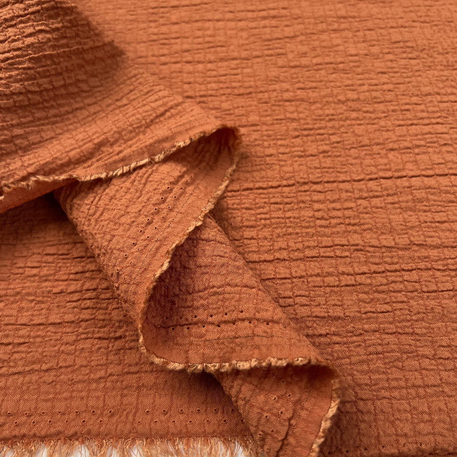 Viscose Seersucker - Orange