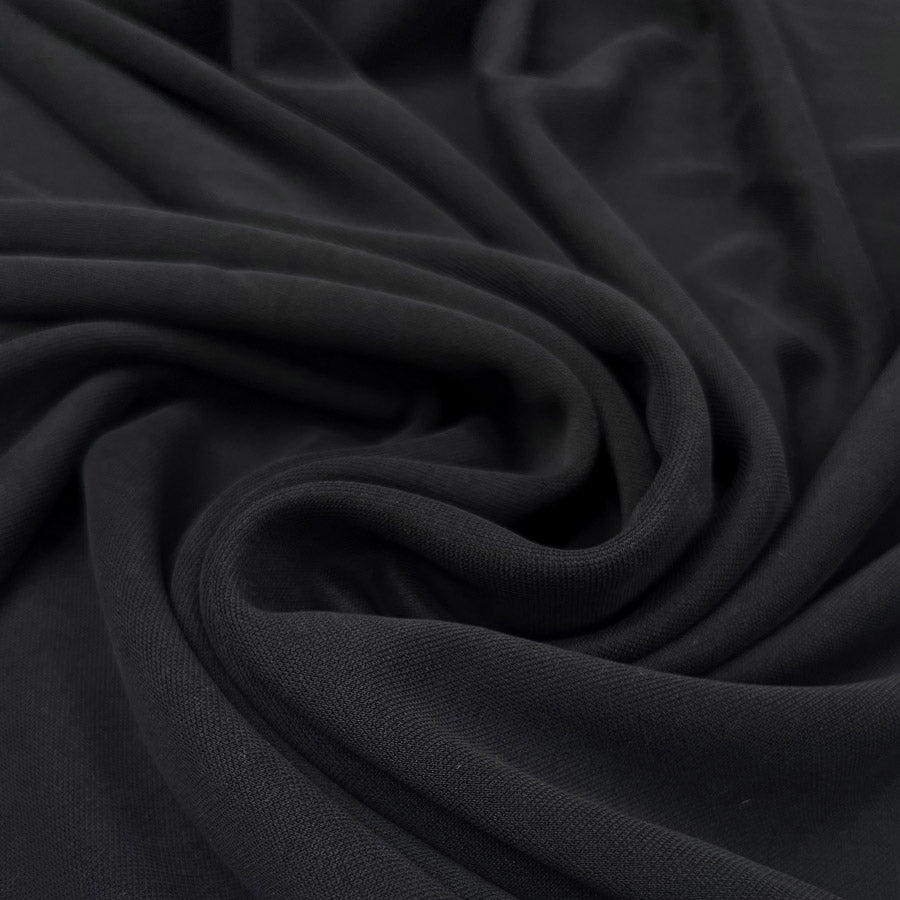 Viscose Tencel Finish Black Polyester Plain Soft Pique Knit Leisure Wear Fabric