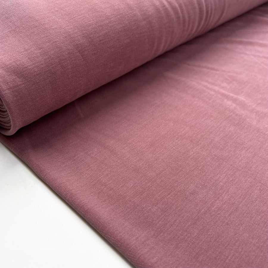Viscose Tencel Finish Pink Polyester Plain Soft Pique Knit Leisure Wear Fabric Bolt