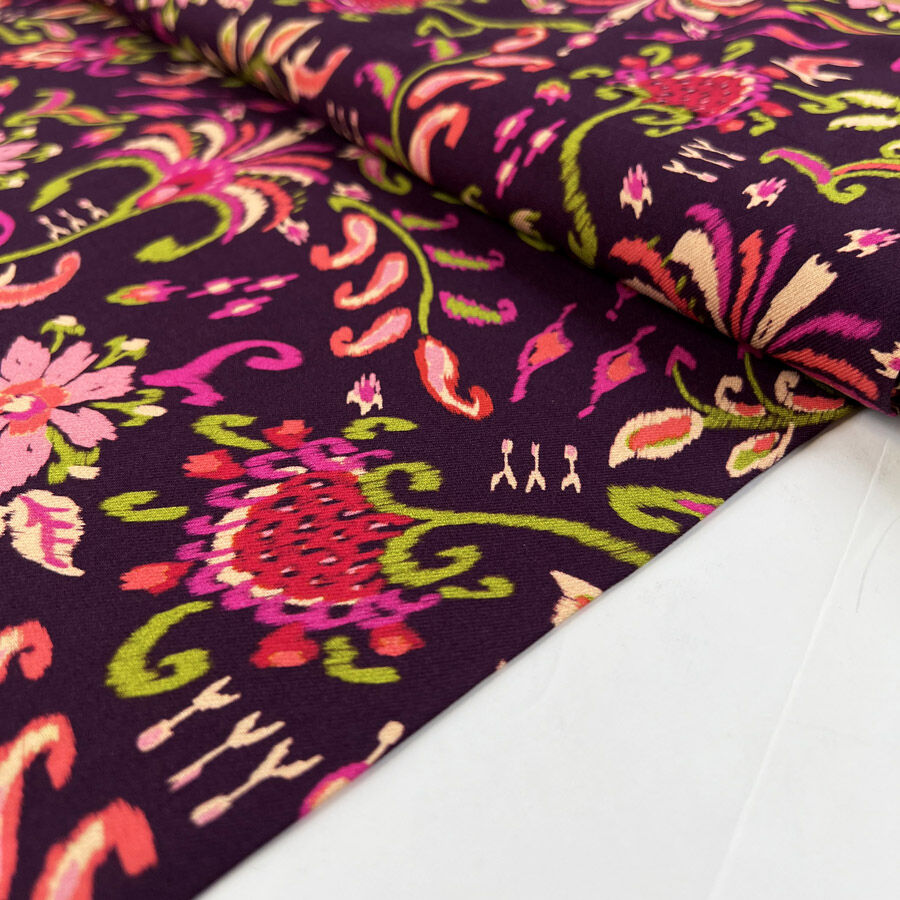 Remnant - Brushed Viscose Twill - Flower Jewel (1.45m)