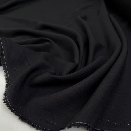 Viscose Voile Black Plain Woven Fine Shirting Fabric