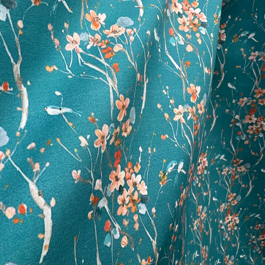 Voyage - Armathwaite Peach Kingfisher Ness Poplin Cotton