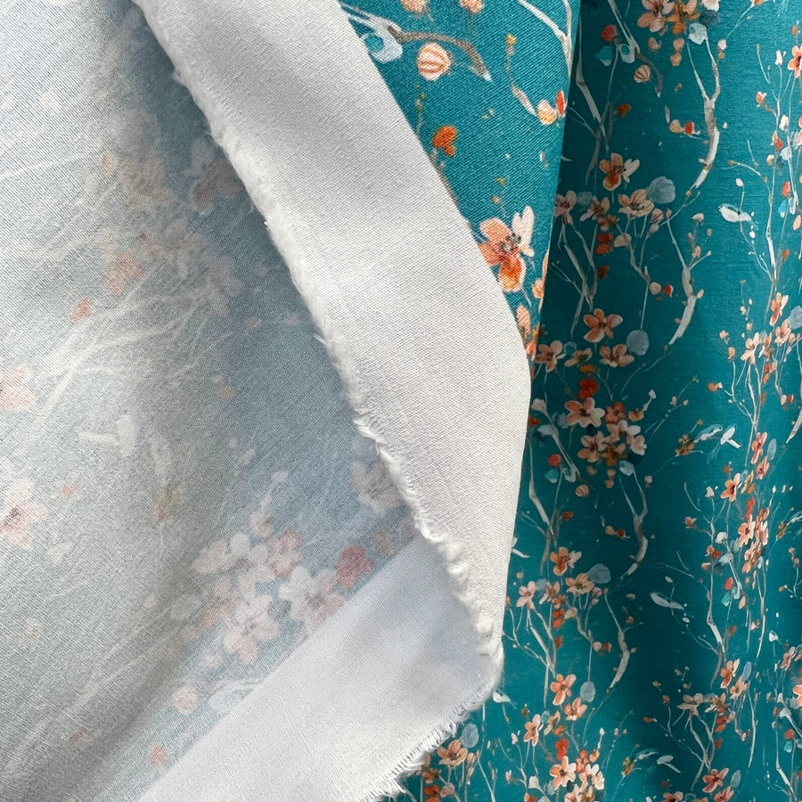 Voyage - Armathwaite Peach Kingfisher Ness Poplin Cotton