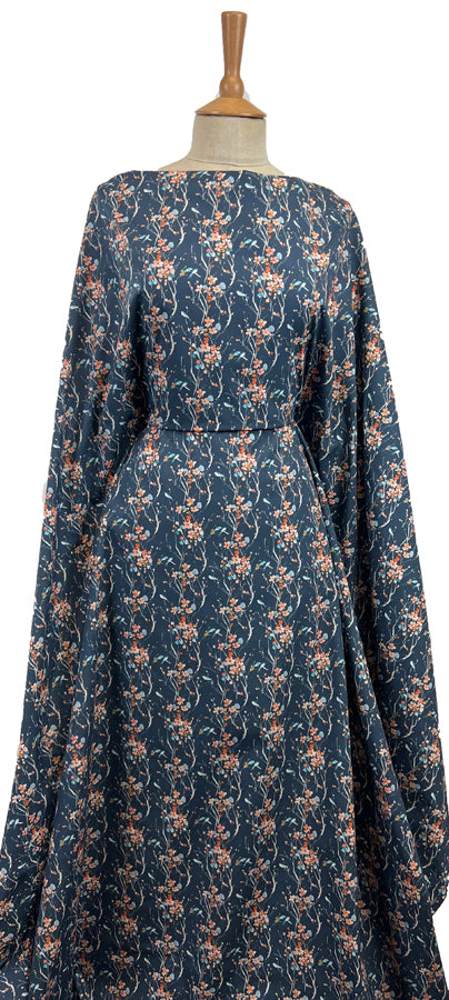 Voyage - Armathwaite Peach Navy Ness Poplin Cotton