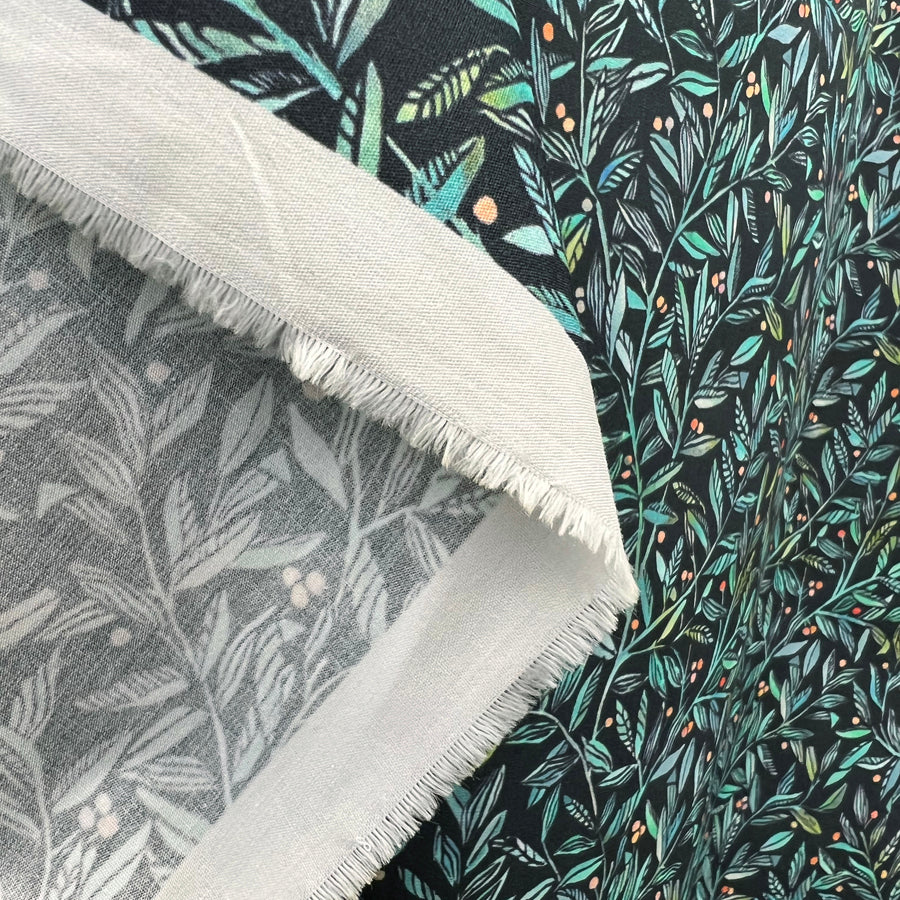 Voyage - Torquay Pomegranate Navy Ness Poplin Cotton