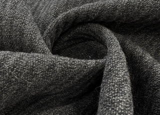 Waffle Grater Black Charcoal Ribbed Wool Suiting Fabric Twist