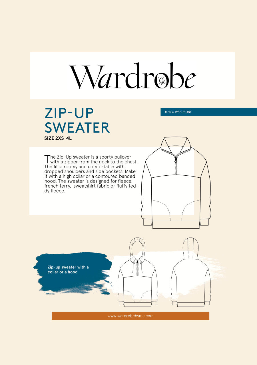 Wardrobe By Me - Men's Zip-Up Sweater Pattern