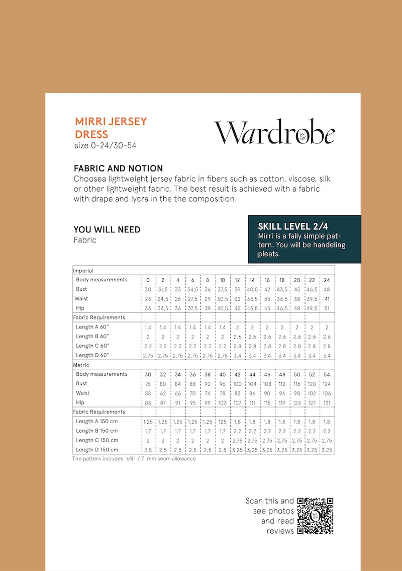 Wardrobe By Me - Mirri Dress Sewing Pattern
