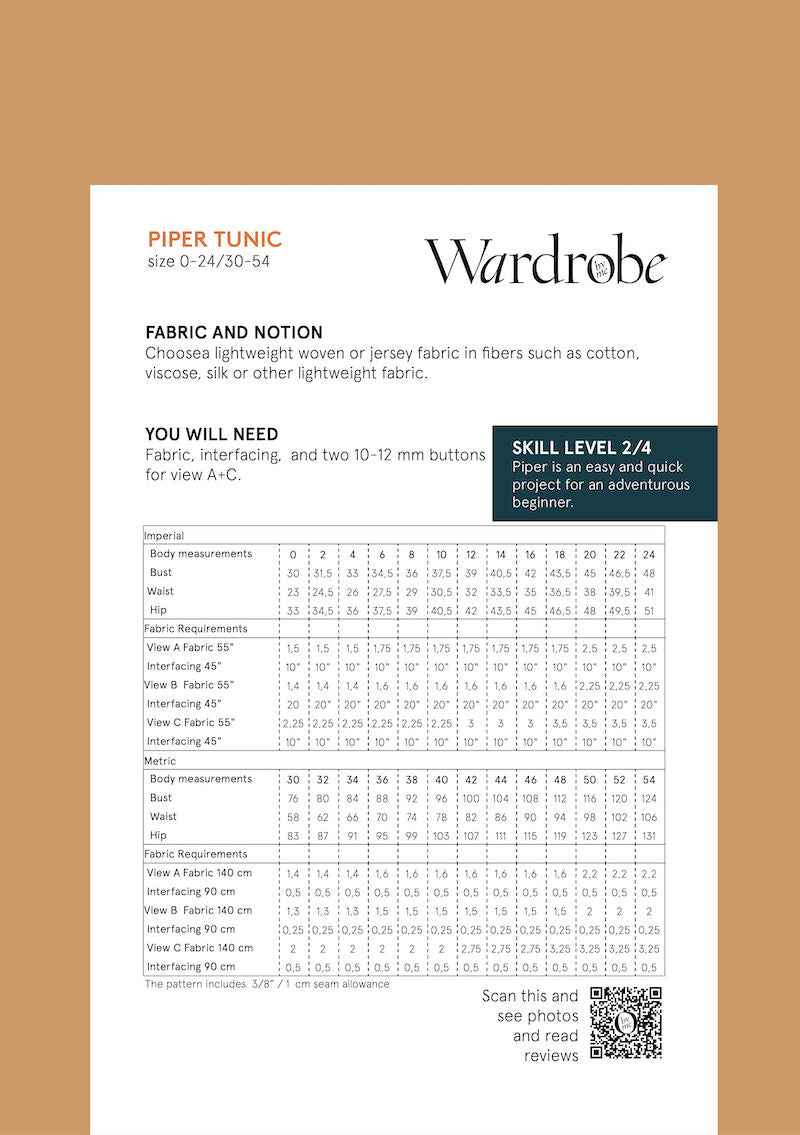 Wardrobe By Me - Piper Tunic Pattern