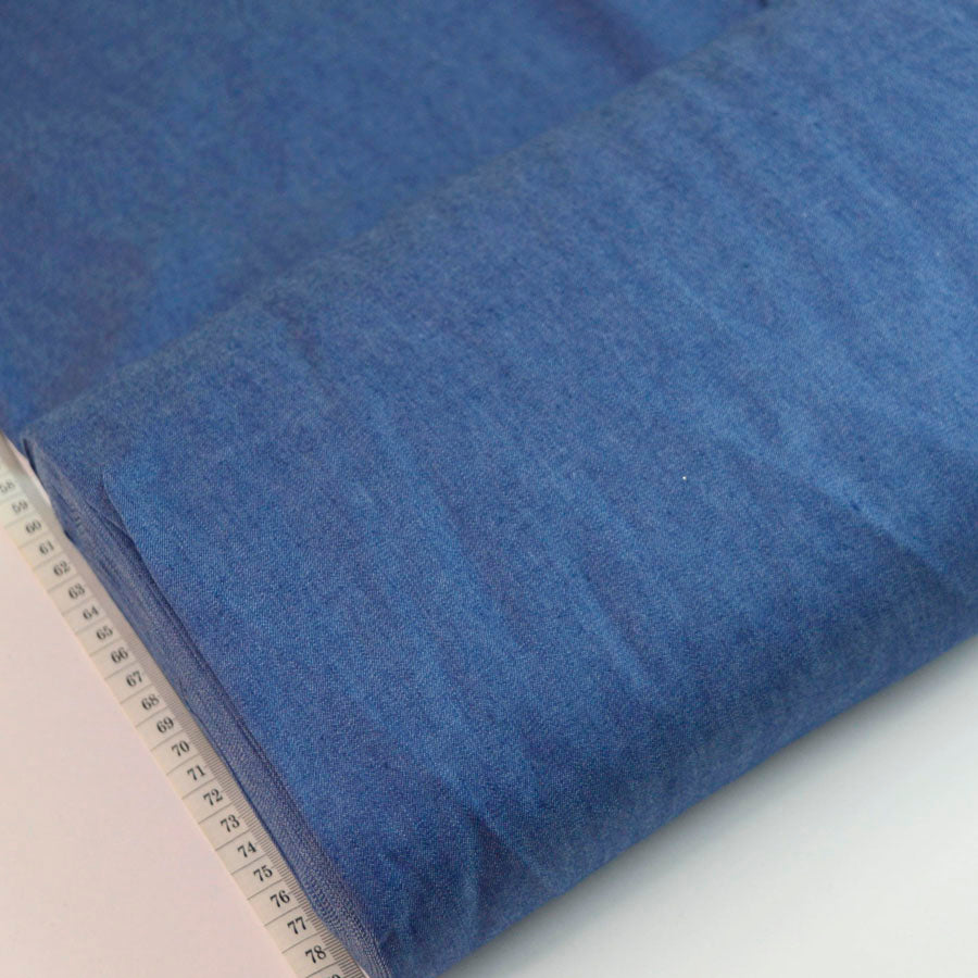 4oz Washed Chambray Denim - Mid Blue