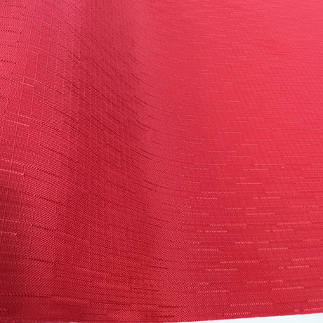 Water Resistant Outdoor Canvas Fabric Linen Slub Look Red Roll