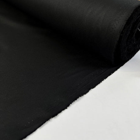 Waxed Cotton Chera 4oz Black British Water Resistant Coating Fabric Roll