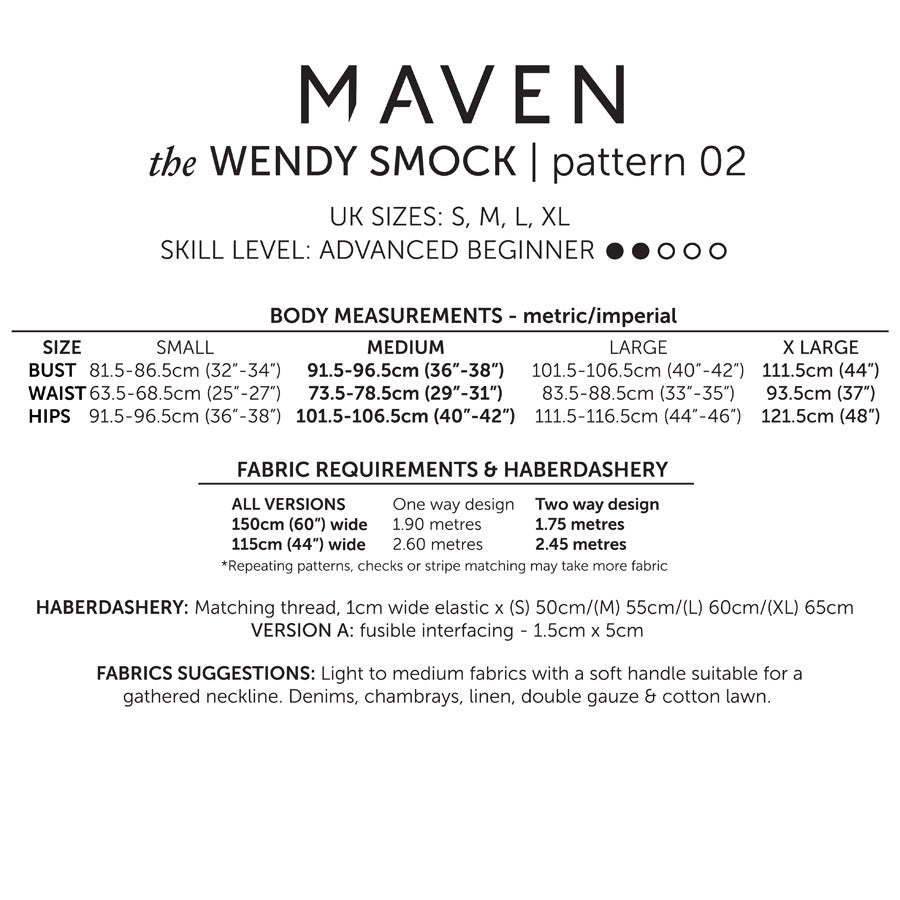 Maven - Wendy Smock Top Pattern