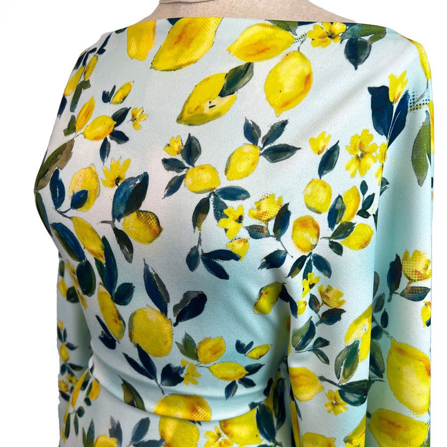 Lemon Stretch Polyester Scuba Fabric