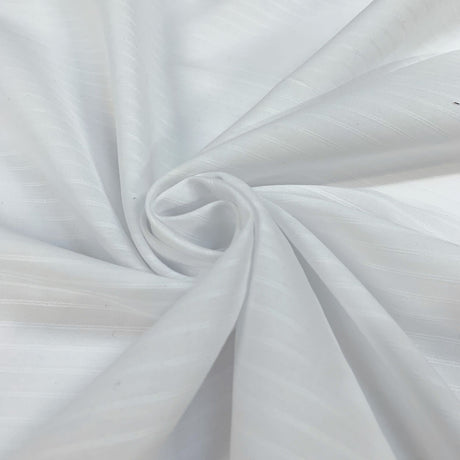 White Downs White Dobby Stripe Poly Cotton Dress