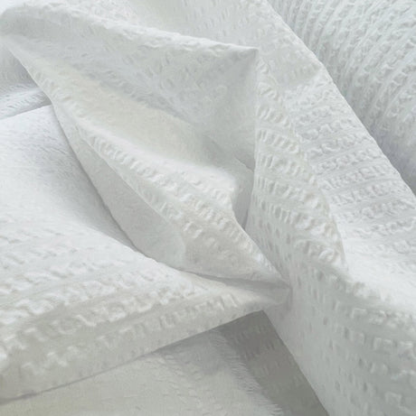 White Proper Seersucker Fabric