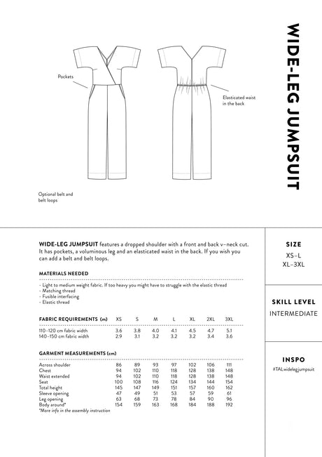 Wide Leg Jumpsuit Pattern The Assembly Line Back