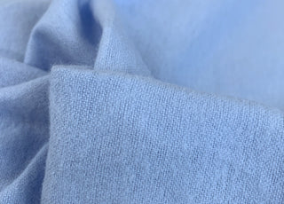Winceyette Plain Pale Blue Cotton Flannel Fabric Close Up