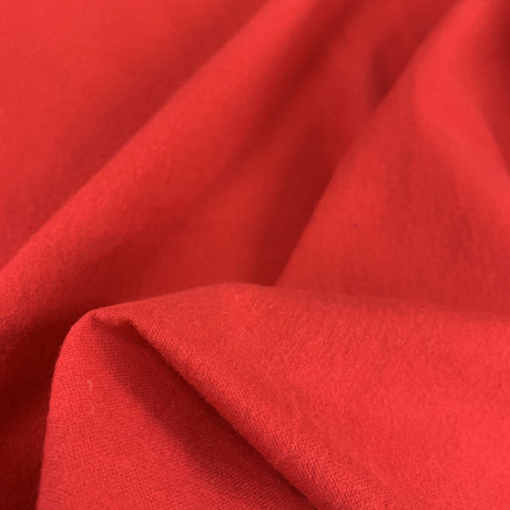 Winceyette Plain Red Cotton Flannel Fabric Fold
