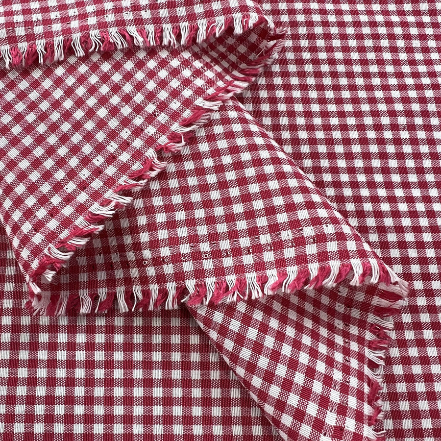 Winston Check Red White Polyester Viscose Shirting Fabric Fold 8Cf4Cf2C 105A 41Aa Bc6F Fb3E7Aa03C94