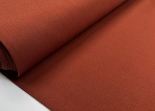 Wool Twill Rust Polyester Viscose Elastane Orange Plain Stretch Suiting Fabric Bolt