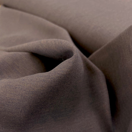 Woven Viscose Plain Brown Dress Fabric Rustic Linen Mix