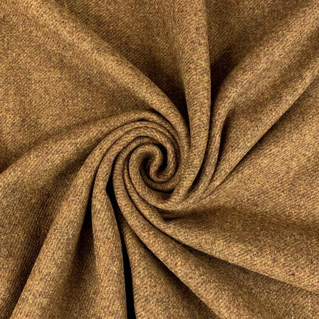 Yaarkshire Autumn British Wool Tweed Fabric Brown Swirl