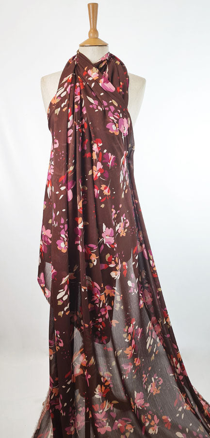Yoryu Chiffon Brown Polyester Fabric Dress 5