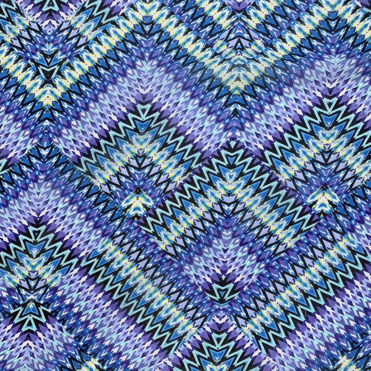 Remnant - Abstract Zig Zag - Blue & Purple Chiffon (2m)