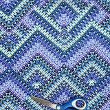 Remnant - Abstract Zig Zag - Blue & Purple Chiffon (2m)