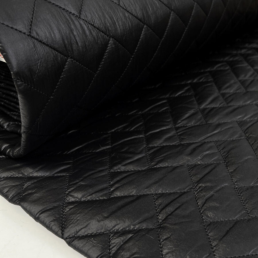Zig Zag Quilting Black Polyamide Wadded Coating Fabric Bolt 61E1Ee9A 7042 46Be 8472 A4F0Fdce07B1