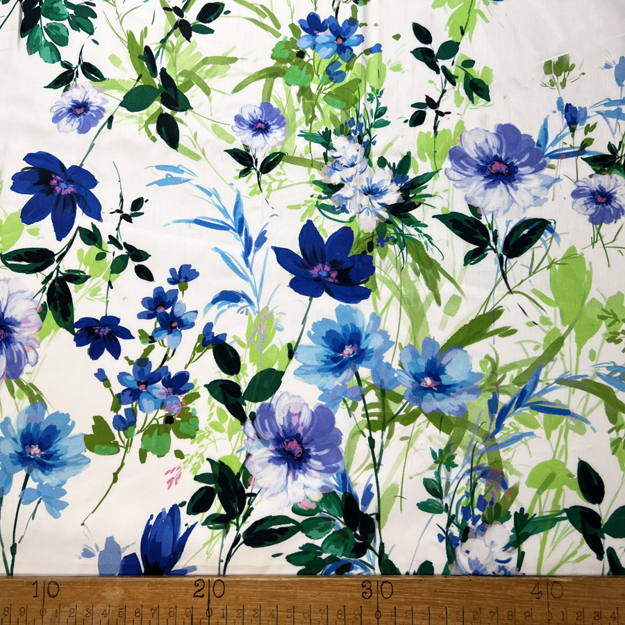 blue floral print