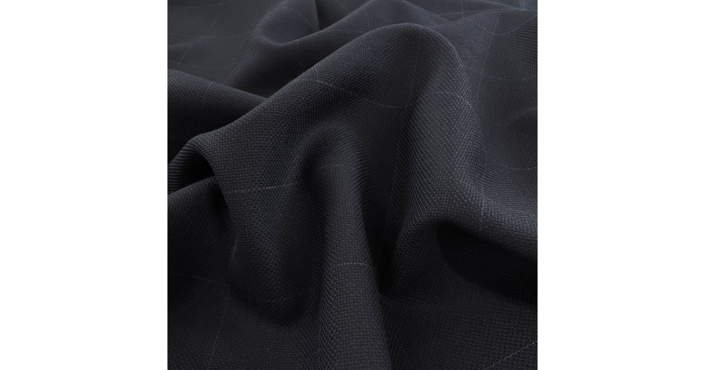 British Navy Blue Check Wool Suiting Fabric - Killing Me Softly