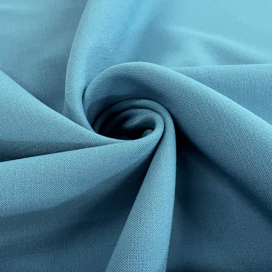 Wool Polyester Elastane Mix Blue Suiting Fabric | Breakfast At