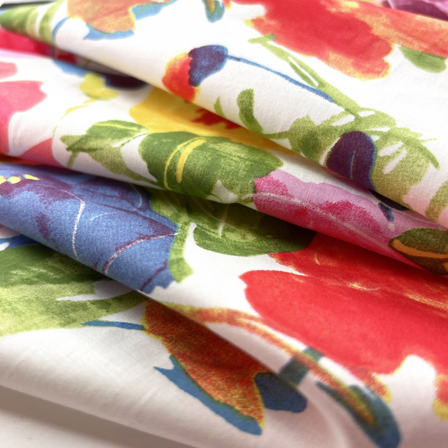 Pima Cotton Lawn Multi Floral Dress Fabric - Summer Is Here