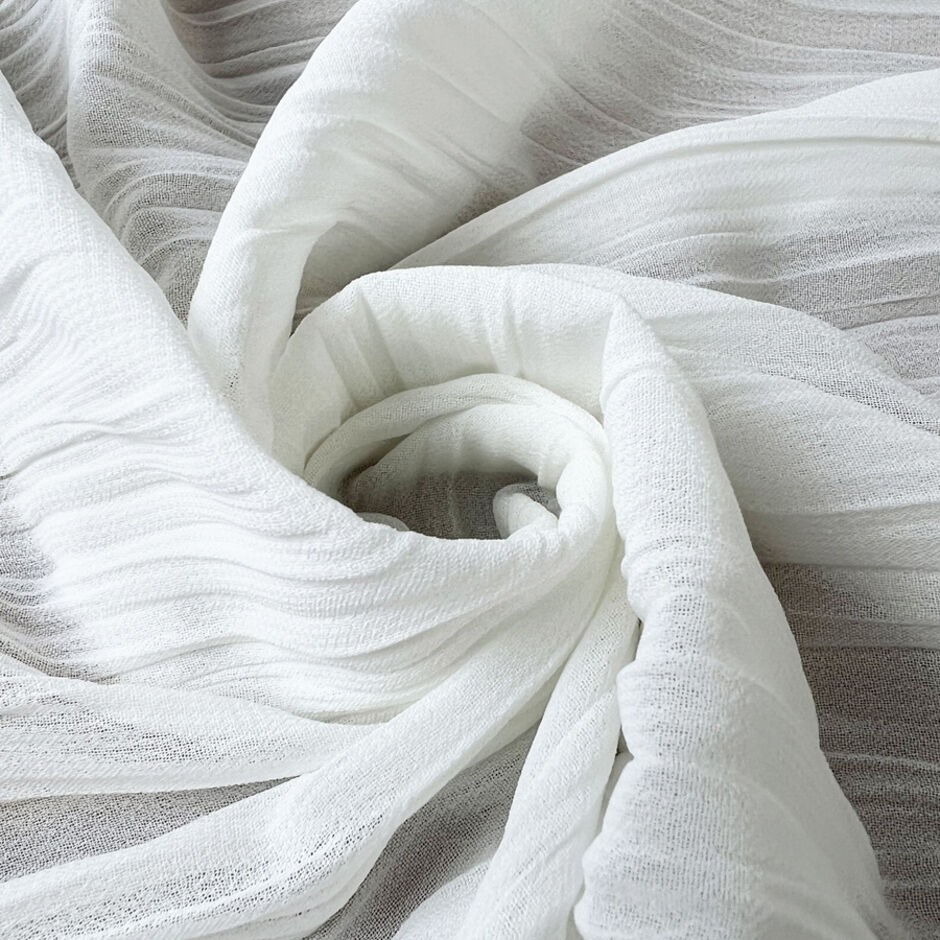 White 100% Silk Sheer Crinkle Chiffon Ribbon ( 4 Widths to choose from –  Prism Fabrics & Crafts