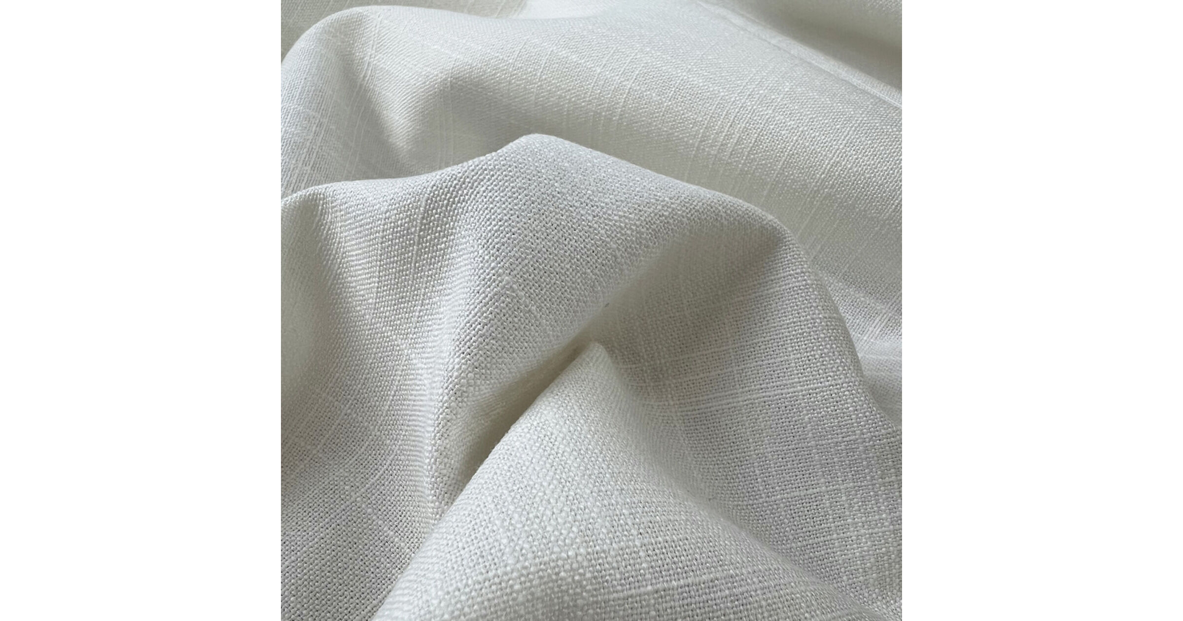 White Linen Cotton Polyester Slub Woven Fabric - The Look