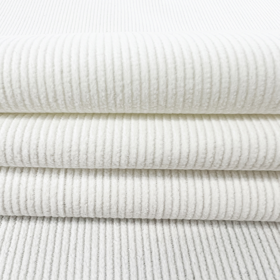 Cotton Corduroy Dress Fabric - Luxury Soft 12 Wale - White