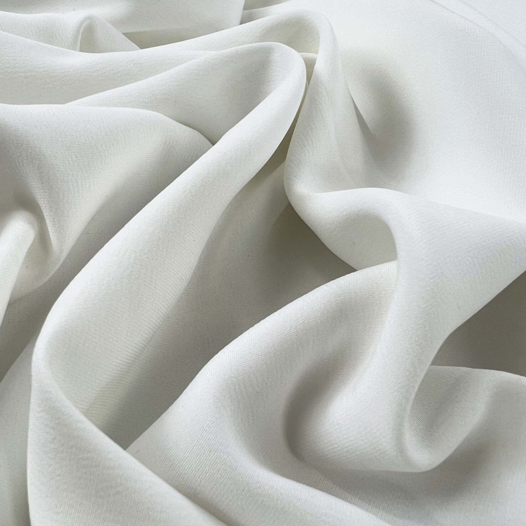 Recycled Polyester Spandex Crepe Dress Fabric - Ivory Sands