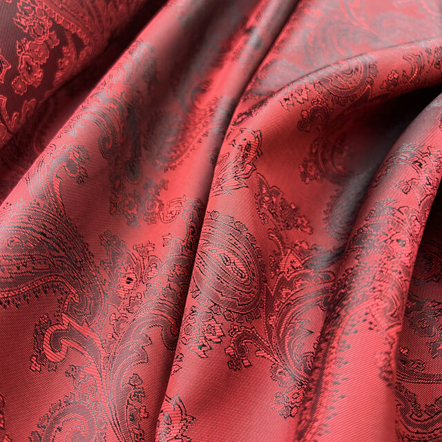 Paisley Changeant Lining - Red