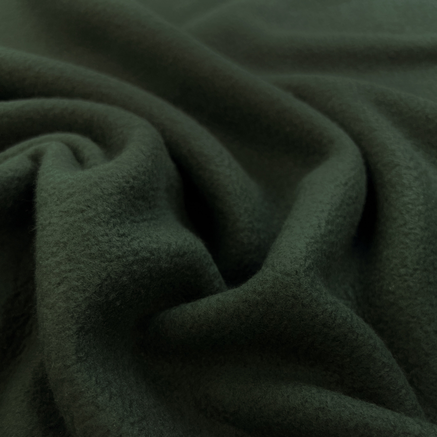 Dark Green Polyester Soft Plain Fleece Fabric Forest Fuzz