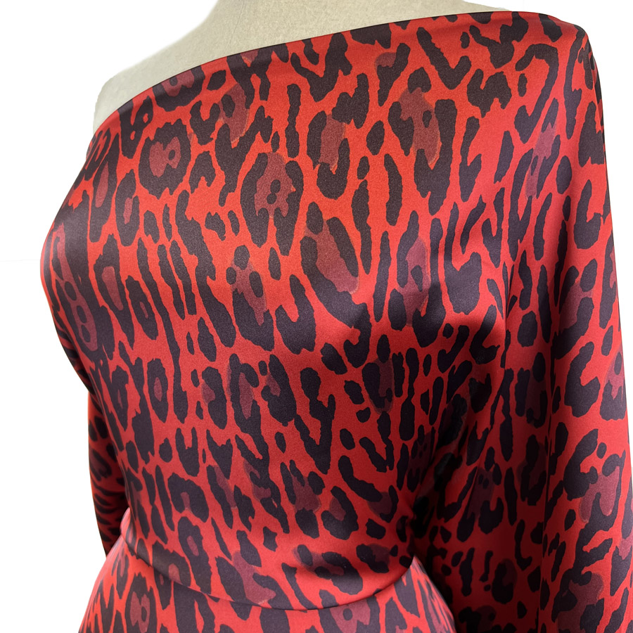 Satin red deals leopard mini dress