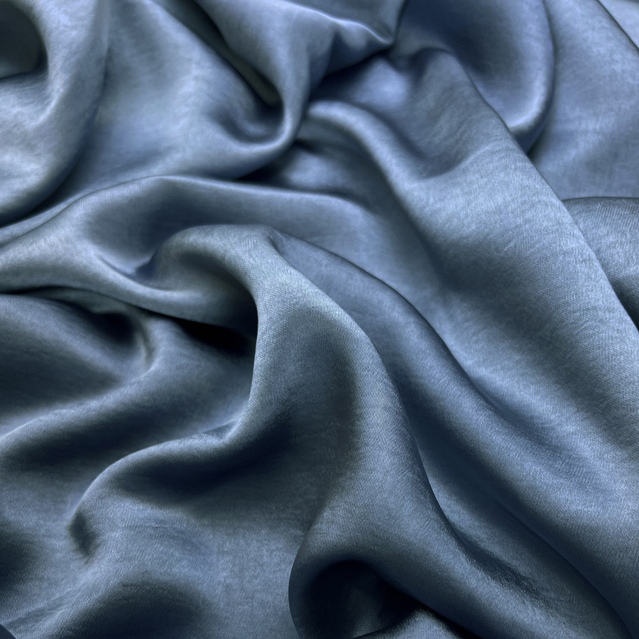Polyester Elastane Dress Fabric  Bella Satin Stretch - Petrol Blue