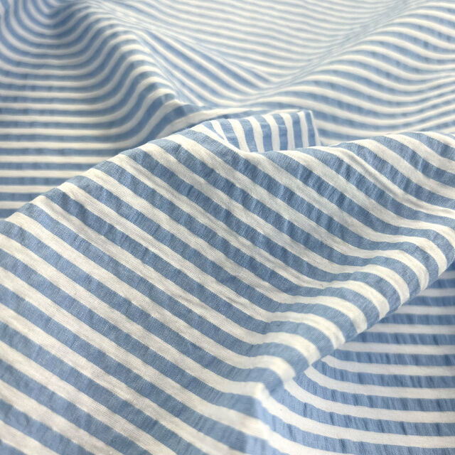 Seersucker - Henley - Baby Blue Stripe