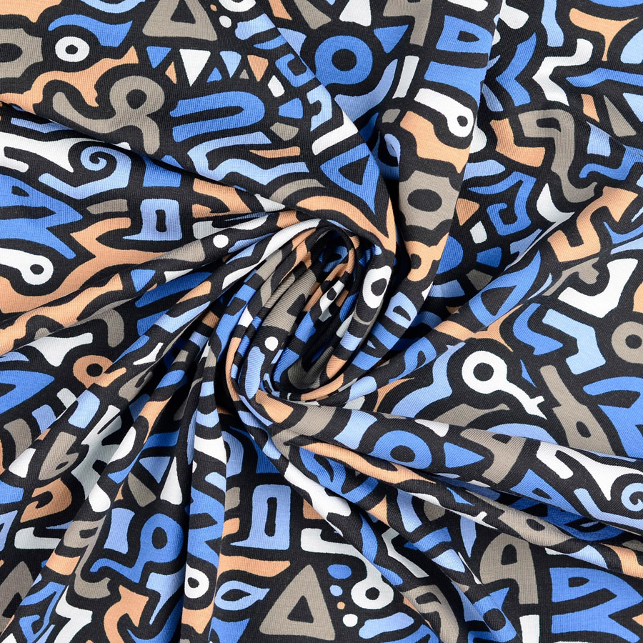 Printed jersey knit fabric cheap