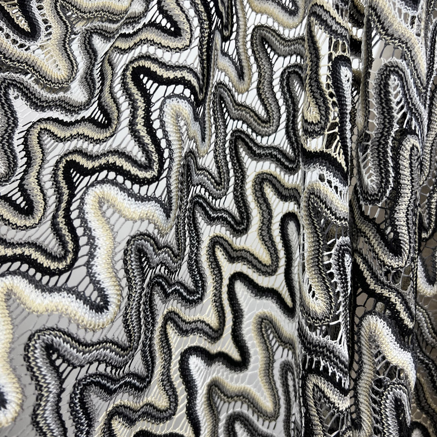 Black crochet outlet lace fabric