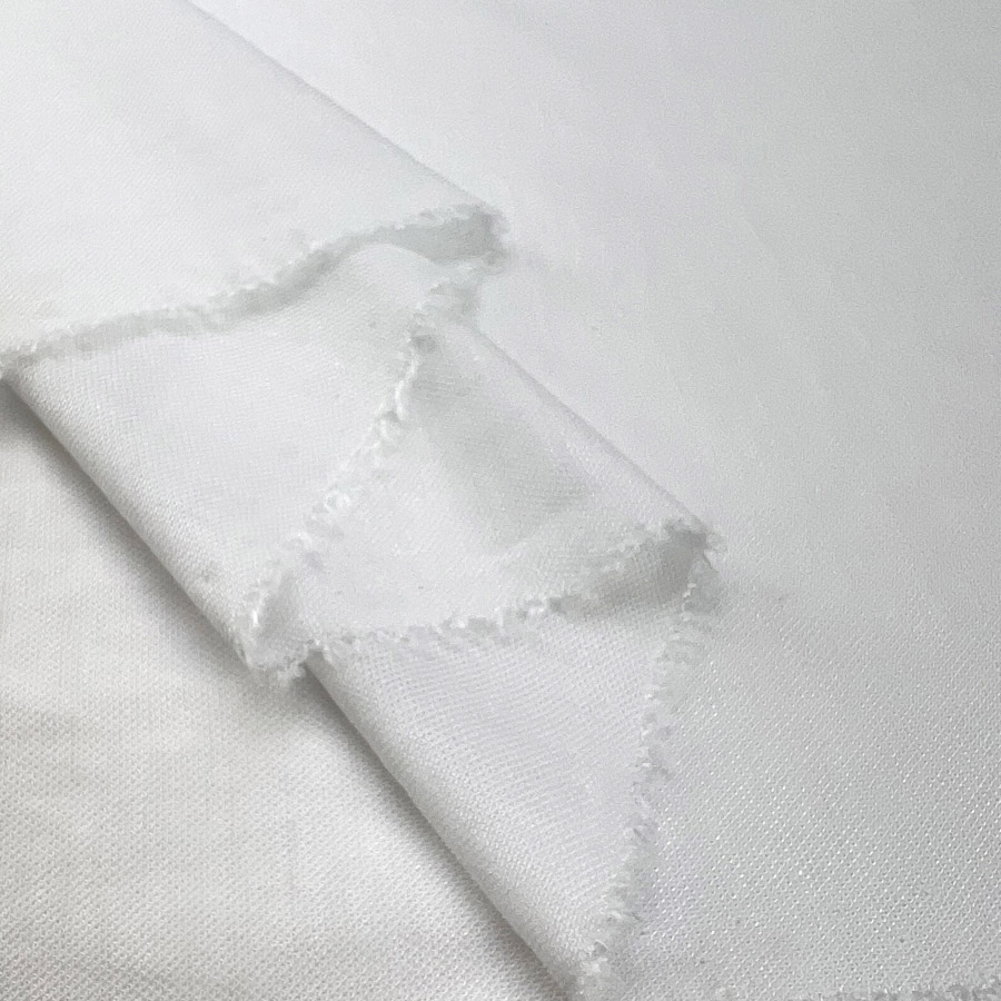 Viscose Nylon Plain Knitted Jersey Dress Fabric Milan White