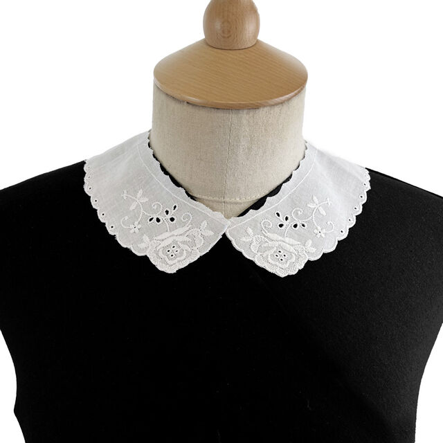 Embroidered Collar - Holly - White