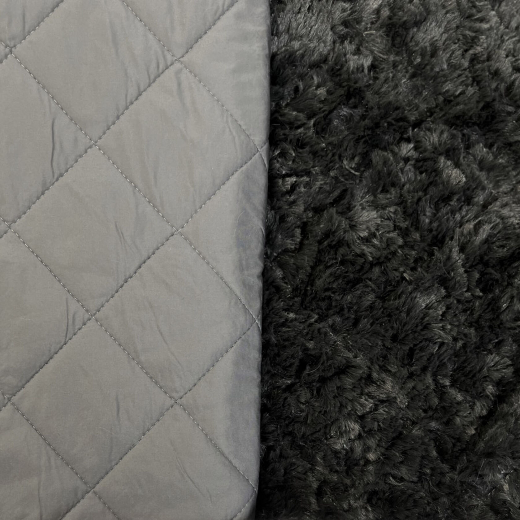 Gray Nylon Double Sided Quilted Fabric With Polyester Filling vest