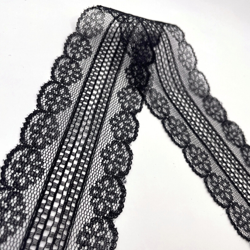 Floral Polyester Flat Lace Net Trimming
